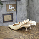 A New Day Pearl Slingback Heels with Pointed Toe 92611221 Ivory Off White 6M