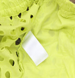 Dotti Cotton Openwork Dot Drawstring-Waist Cover Up Shorts Citrine Green XL