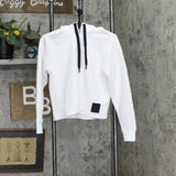 DKNY Sport Womens Ottoman-Knit Stretch Athletic Hoodie DP9T6994 White XS