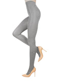 MeMoi Women's Flat Knit Cotton Blend Sweater Tights 92514073 Medium Gray M / L