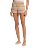Aqua Lined Crochet Knit Shorts YCGP5912 Brown Multi S