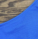 Salt + Cove Rib Scrunch Scoop-Neck Bralette Bikini Top Cosmic Cobalt Blue M
