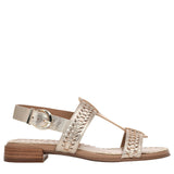 Naturalizer Nia Strappy Slingback Sandal Leather Block Heel Champagne Brown 5M