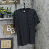 Dickies Womens Clean Utility Core Stripe Pocket T-Shirt Tee Black Stripe M