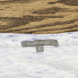 Retro-ology Womens Knit Long Sleeve V-Neck Thermal Shirt Top Blue Multi L