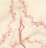 Aqua x Agua Bendita Womens Button Front Floral Embroidered Top Ivory Multi S