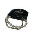 Jasmine Lane 2 Pack Stretch Beaded Bracelets Silver Gray / Clear