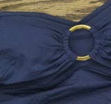 Bleu by Rod Beattie Bandeau Tankini with Removable Shoulder Strap Navy Blue 8