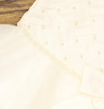Rare Editions Girls Tiered Pearl Sleeveless Babydoll Dress Cream Off White 6-9M