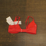 Roxy Womens Rib Love The Surf Knot Bikini Swim Top Bittersweet Red S