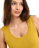 Tahari Asl Womens Sleeveless Sweater Tank Top 4AM870-TK Ochre Green M