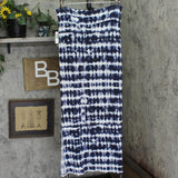 Ultra Flirt Juniors High Waist Side Slit Foldover Maxi Skirt Blue / White L