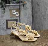 A New Day Womens Esme Floral Crochet Kitten Heels 92979007 Tan Brown 7.5M