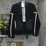 Joylab Womens Contrast Sherpa High Pile 1/2 Zip Jacket 94629059 Black / White S