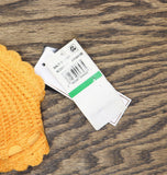 Salt + Cove Crochet Halter Triangle Bikini Swim Top Tangerine Zing Orange L