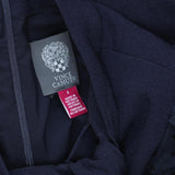 Vince Camuto Womens Bow Neck Shift Dress with Flock Mesh Dot Sleeves Navy Blue 4