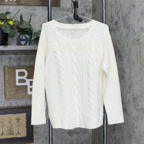 Sonoma Womens Cable Knit Pullover Sweater 16699f149cf19c Ivory Off White XL