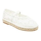 Universal Thread Womens Celia Floral Lace Mary Jane Espadrille Flats White 6.5M