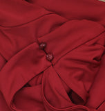 Susan Graver Premier Knit Mock Neck Cold Shoulder Dress Dark Cranberry Red M