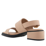 Aerosoles Dual-Strap Heeled Sandal with Buckle DOVE Natural Brown 8.5M