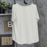 Anybody Womens Knit Short Sleeve A-Lined Oversized Shirt Tan Brown L