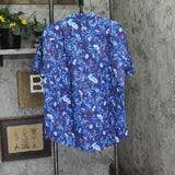 Coniglio Palm Beach Golfview Button-Up Short Sleeve Shirt Cranes Blue