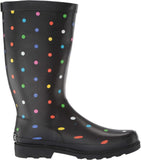 Sugar Women's Raffle Printed Rain Boot RAFFLE4 Black Fiesta Dot 9M