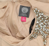 Vince Camuto Womens Petite Embellished Woven Capelet Gown Blush Pink 12P