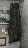 Donna Karan Womens Burnout Velvet Sleeveless Midi Dress Black / Gold Multi 4