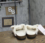 Auden Womens Jane Two Band Buckle Slide Slippers 91308535 Cream Off White 8M