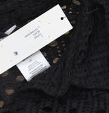 Carmen Marc Valvo Crochet Button-Up Cover-Up Shirt C21835 Black L