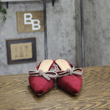 A New Day Womens Gwen Rhinestone Bow Heels Velvet 94656736 Burgundy Red 6.5M