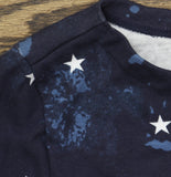 Karen Scott Watercolor American Flag Boatneck Rolled-Cuff Tee Amore Red Multi L