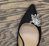 INC International Concepts Womens Saija Pumps Embellished Black Microsuede 8.5M