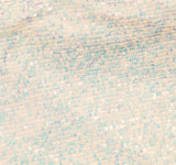 Emerald Sundae Sequin Blouson-Sleeve Bodycon Mini Dress Cream Off White M