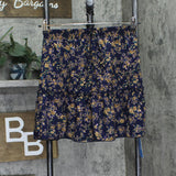 Cupshe Womens Cover Up Waist Tie Mini Skirt Blue Ditsy M