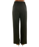 Alex & Sophia Womens Striped Wide-Leg Pleated Pinestripe Pants Black / Gold L