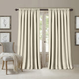 Elrene All Seasons Room Darkening Rod Pocket Window Panel Ivory Off White 52x84