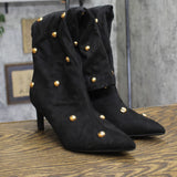 A New Day Studded Faux Suede Mid-Calf Boots 94568942 Jet Black / Gold 7.5M