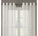Regal Home Print Grommet Sheer Single Curtain Panel Ivory Linen Brown 50x95