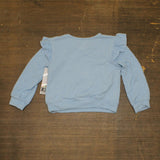 Kids Headquarters Toddler Girls Knit Long Sleeve Ruffle Top Blue Multi 3T