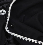 Beautiful By Lawrence Zarian Belted Coat with Contrast Blanket Stitch Black 3XP