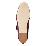 Marc Fisher Dress Flats with Square Toe and Ankle Strap Red Suede Purple 8M