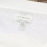 Lucky Brand Womens V-Neck Pullover Sweater 1721756 Cream Off White 2XL