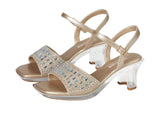 Kenneth Cole Reaction Girls Cinderella Shine Block Heel Sandals Gold Yellow 12