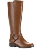 Style & Co. Womens Margoo Riding Boots Faux Leather 10021524100 Acorn Brown 6.5M