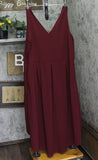 24seven Comfort Apparel Womens Plus Size High Low Party Dress Burgundy Red 3X