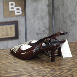 A New Day Serafina Heels Rhinestone Strap Back 94661780 Burgundy Red 6