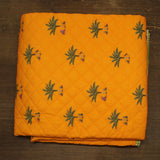 Coniglio Palm Beach Reversible Quilt Petit Palm Orange / Wavy Gingham Green King