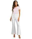 Guess Eco Amanda Extra Flare Seamed Jeans W5GA1QD5N71 Calipso White 30x31